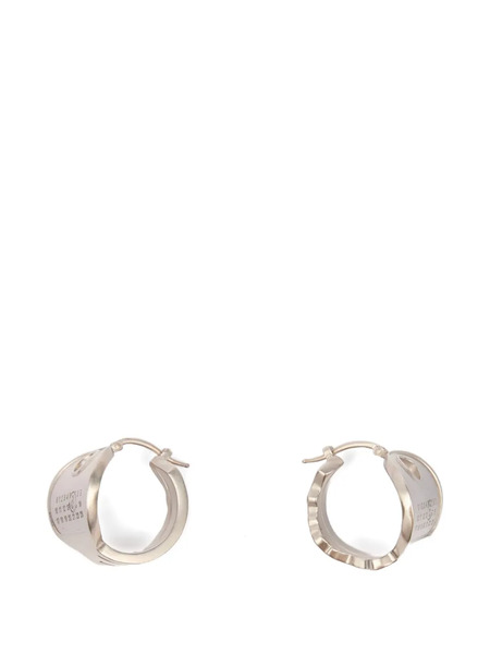  Mm6 Maison Margiela Numeric-engraved Hoop Earrings - Silver 