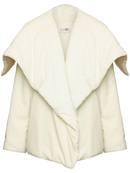  Mm6 Maison Margiela Oversize-collar Padded Jacket - Neutrals 