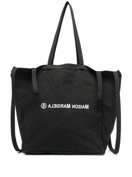  Mm6 Maison Margiela Oversized Logo Two-way Bag - Black 