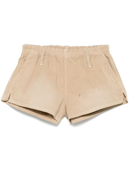  Mm6 Maison Margiela Paint-splatter Shorts - Neutrals 