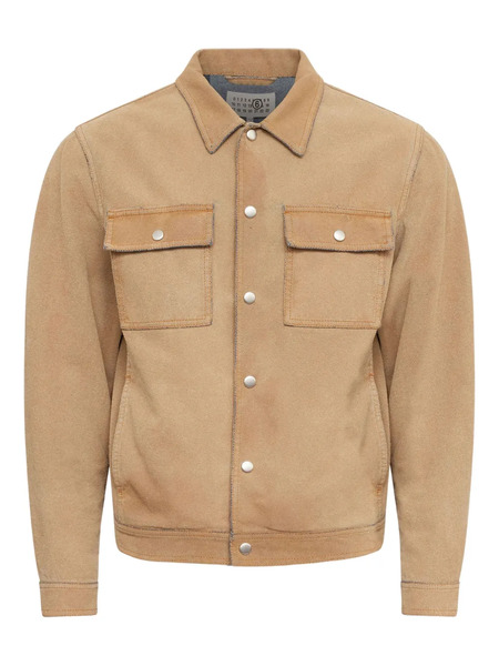  Mm6 Maison Margiela Patch-pocket Shirt Jacket - Neutrals 