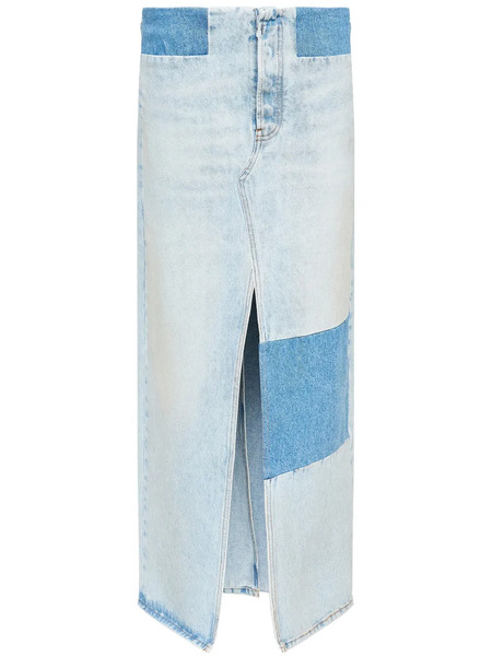  Mm6 Maison Margiela Patchwork Denim Skirt - Blue 