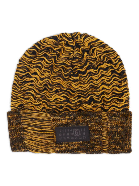  Mm6 Maison Margiela Patterned-jacquard Beanie - Yellow 