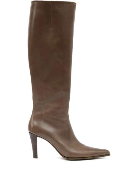 Mm6 Maison Margiela Pointed-toe Knee-high Boots - Brown 