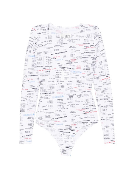  Mm6 Maison Margiela Printed Bodysuit - White 