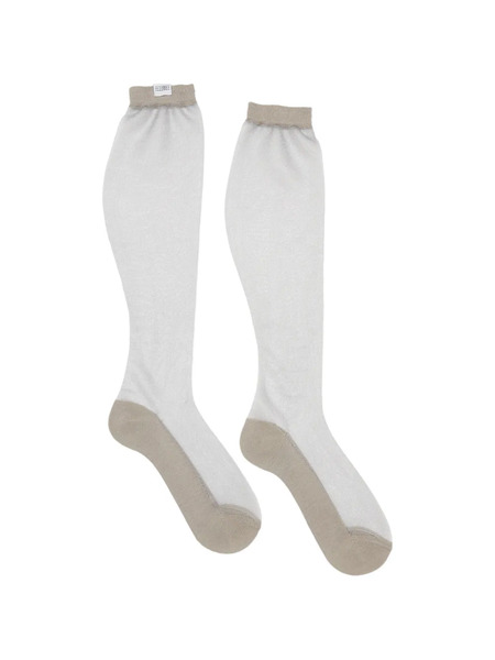  Mm6 Maison Margiela Ribbed-cuff Socks - Grey 