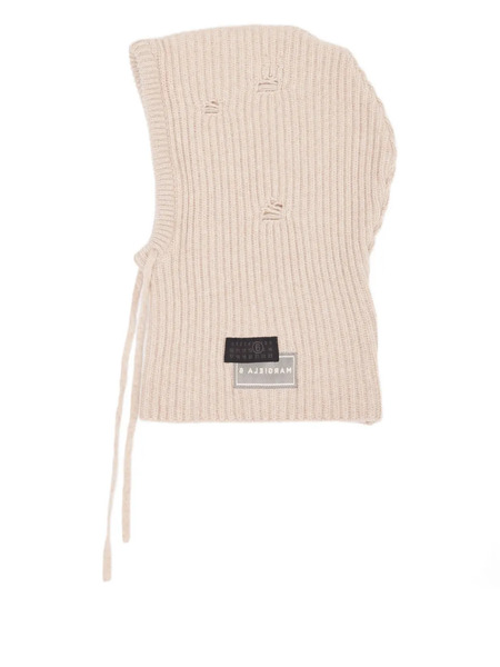  Mm6 Maison Margiela Ribbed-knit Balaclava - Neutrals 