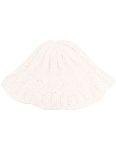  Mm6 Maison Margiela Ribbed Knit Bucket Hat - Neutrals 