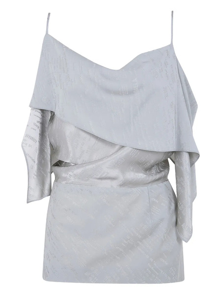  Mm6 Maison Margiela Ruffled Strappy Blouse - Grey 