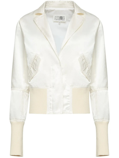 Mm6 Maison Margiela Satin-finish Bomber Jacket - White 