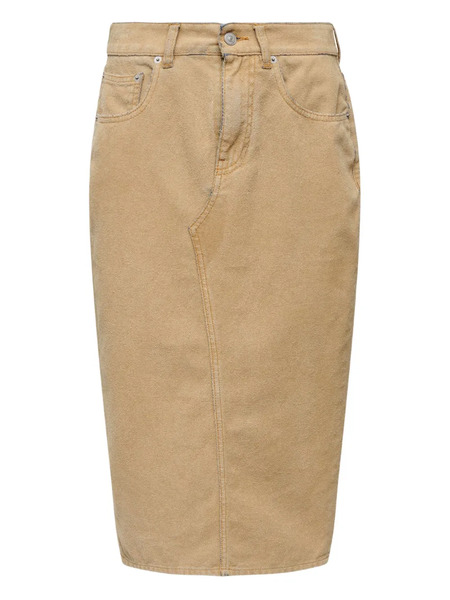  Mm6 Maison Margiela Seam Midi Skirt - Neutrals 