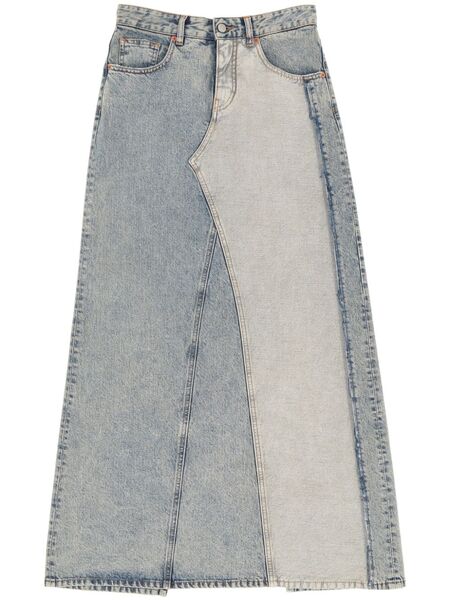  Mm6 Maison Margiela Slit Denim Maxi-skirt - Blue 