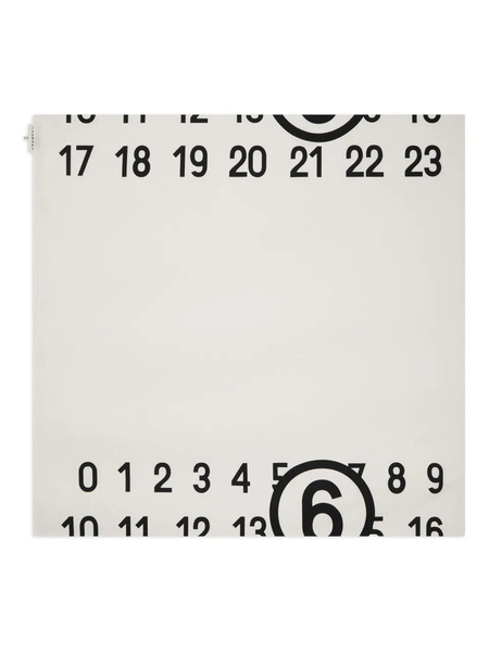  Mm6 Maison Margiela Spiga Capsule Numbers-print Scarf - White 