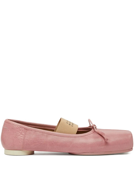  Mm6 Maison Margiela Square-toe Bow Ballet Flats - Pink 