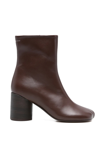  Mm6 Maison Margiela Square Toe Leather Boots - Brown 