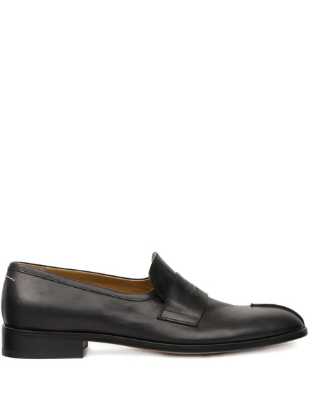  Mm6 Maison Margiela Tabi Leather Loafers - Black 