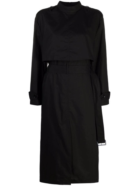  Mm6 Maison Margiela Trench Cotton Midi Dress - Black 