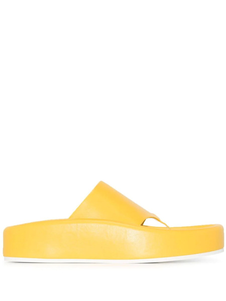  Mm6 Maison Margiela Wide-strap Flip-flops - Yellow 
