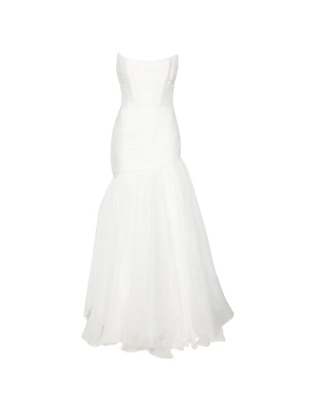  M.marquise Adeline Draped Strapless Maxi Dress - Neutrals 