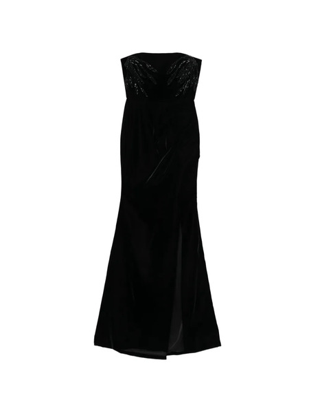  M.marquise Embellishment Slit Dress - Black 