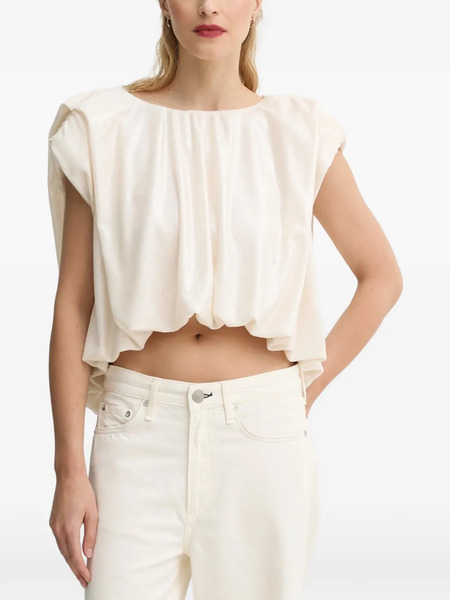  Mmc Studio Sequin Cut-out Top - Neutrals 