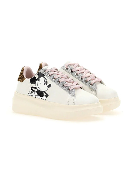  Moa Kids Mickey Platform Sneakers - White 