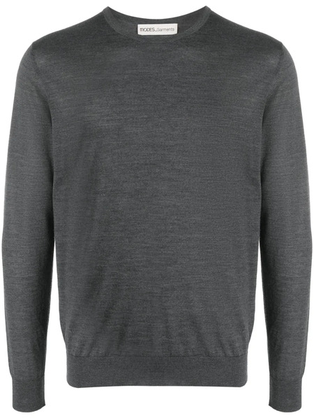  Modes Garments Fine-knit Merino Wool Jumper - Grey 