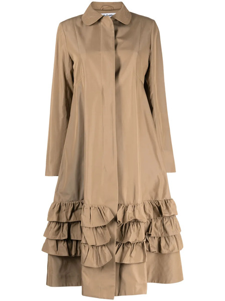  Molly Goddard Lacey Ruffled Coat - Brown 