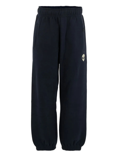  Molo Alien-emblem Cuffed Casual Trousers - Blue 
