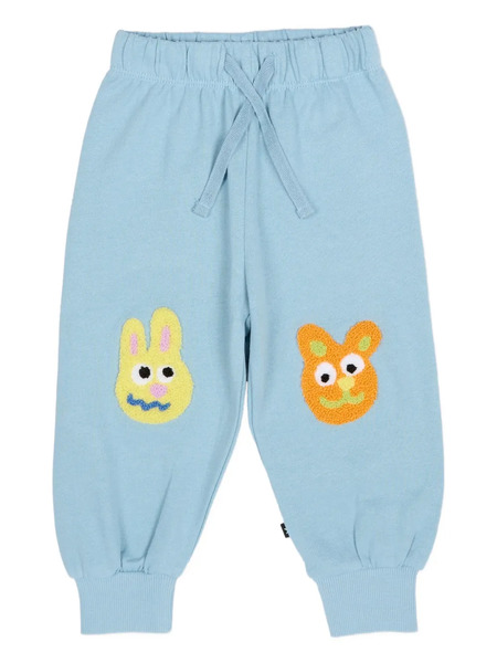  Molo Appliqué-details Drawstring Trousers - Blue 