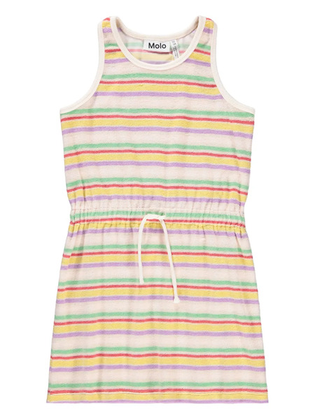  Molo Cherish Stripe Drawstring Dress - Pink 