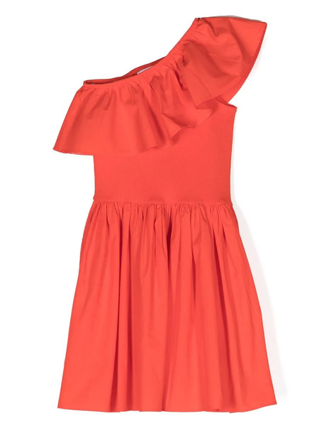  Molo Chloey One-shoulder Ruffle-trim Dress - Red 