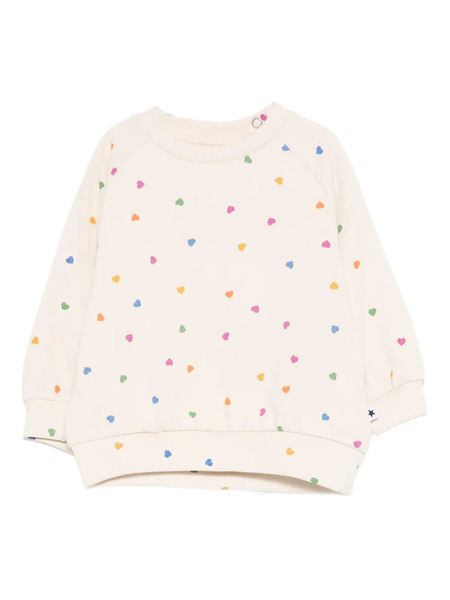  Molo Disc Heart-print Sweatshirt - Neutrals 
