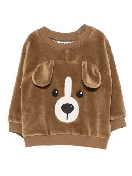  Molo Dog-face Velour Sweatshirt - Brown 