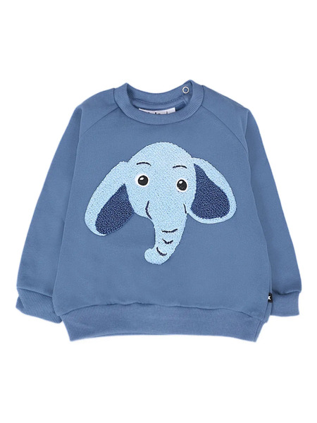  Molo Elephant-appliqué Sweatshirt - Blue 