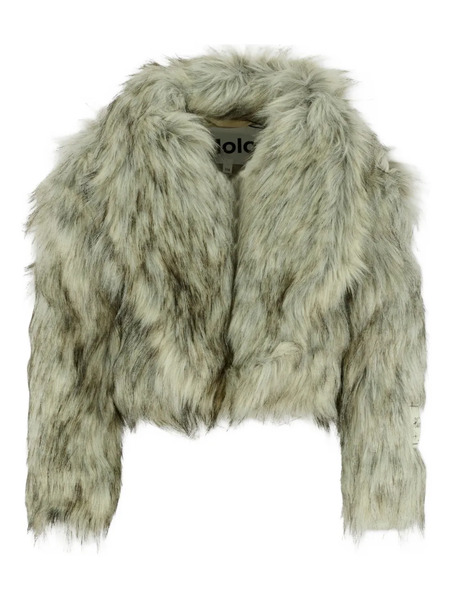  Molo Faux-fur Cropped Jacket - Grey 