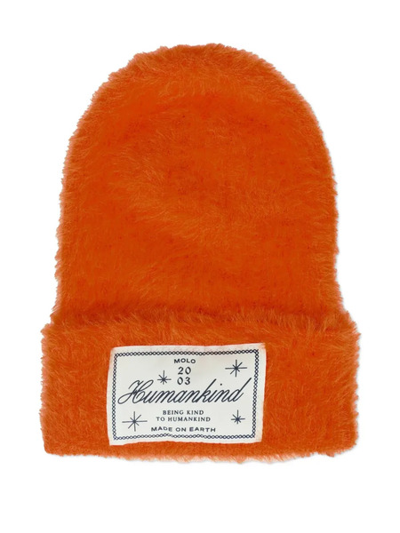  Molo Fluffy-textured Logo-patch Beanie - Orange 