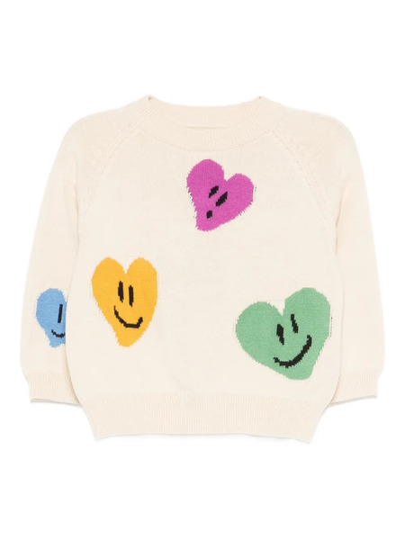  Molo Gilby Heart Smiley Sweater - Neutrals 