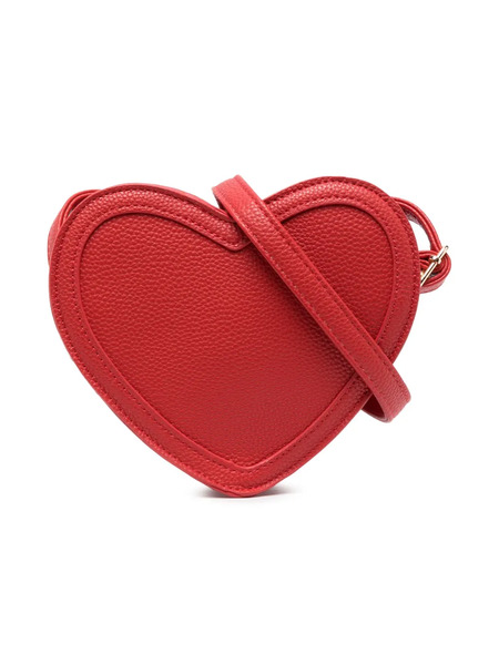  Molo Heart-shape Pebbled Shoulder Bag - Red 