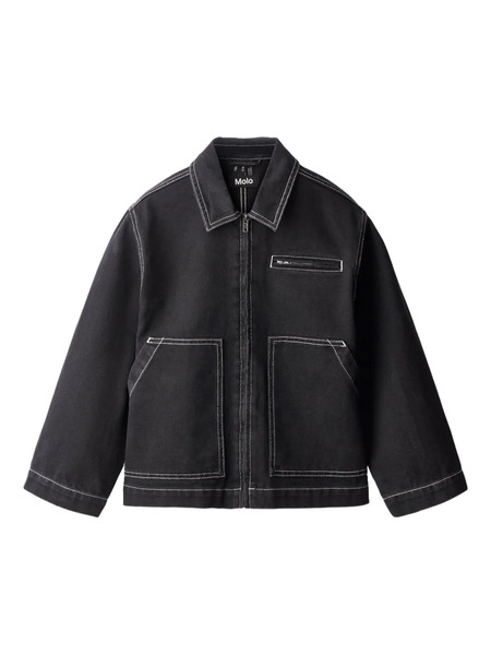  Molo Hetson Contrast-stitch Zip-up Jacket - Black 