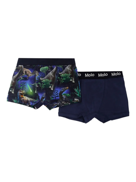  Molo Justin Dinosaur-print Boxers (pack Of Two) - Blue 