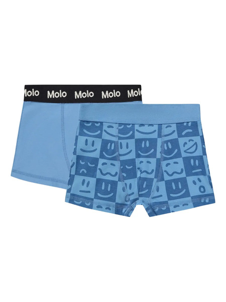  Molo Justin Smiley-face Boxers (set Of Two) - Blue 