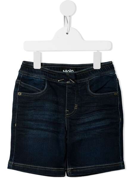  Molo Logo-patch Denim Shorts - Blue 
