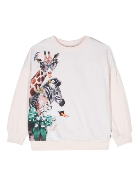  Molo Maxi Animal-print Sweatshirt - Neutrals 