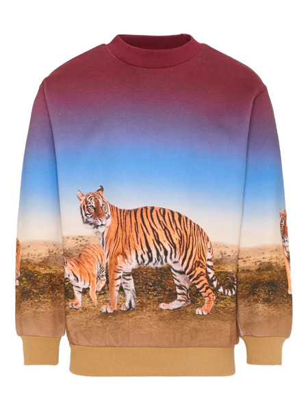  Molo Mixi Tiger-print Crew-neck Sweatshirt - Blue 