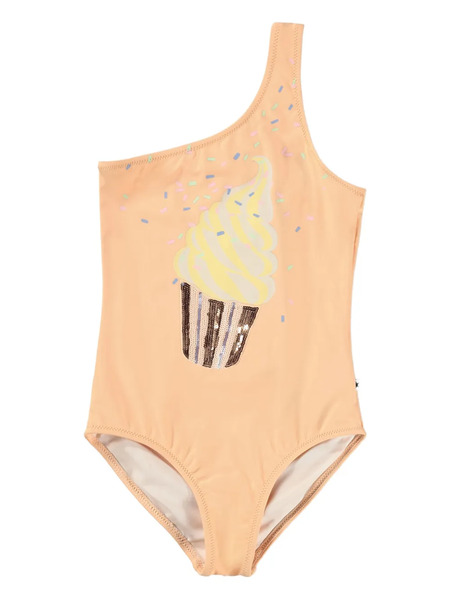  Molo Nai Cupcake-print Sequin-embellished Swimsuit - Neutrals 