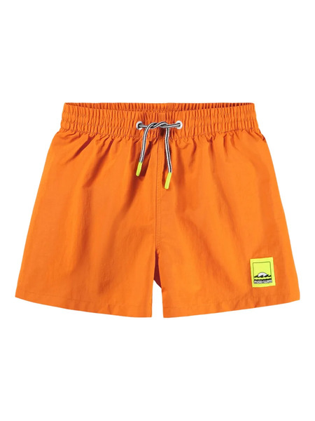  Molo Niko Logo-patch Drawstring Swim Shorts - Orange 