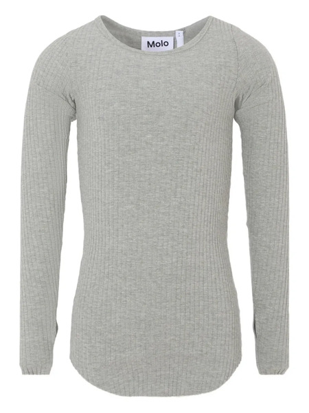  Molo Ribbed Long-sleeve Top - Grey 