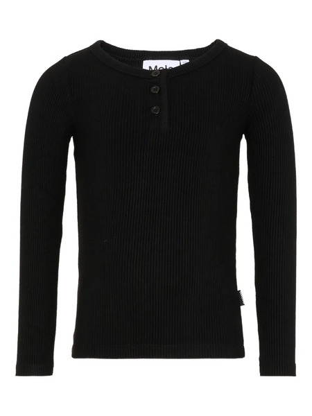  Molo Rubertha Buttoned Long-sleeve T-shirt - Black 