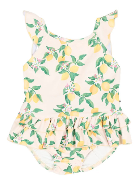  Molo Ruffled Limon-print Swimsuit - Neutrals 